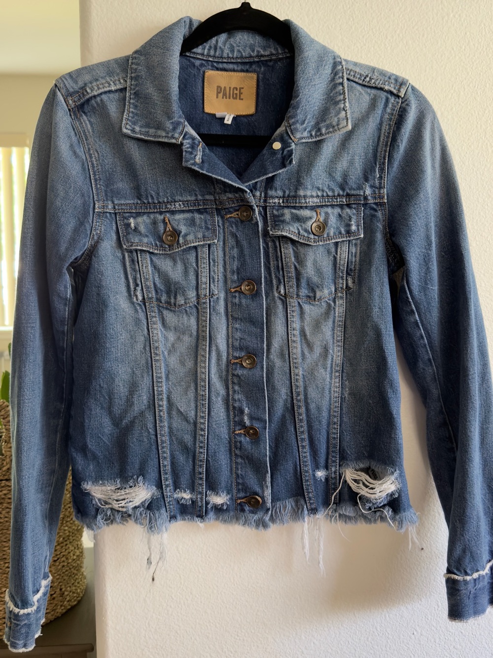 Paige Denim Jacket Distressed